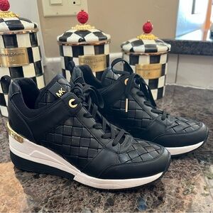 Michael Kors Georgie Woven Leather Trainer - Sz 7